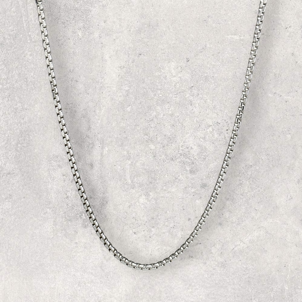 925 ITALY Sterling Silver Diamond Cut 2.75mm Box Chain Men's Bracelet